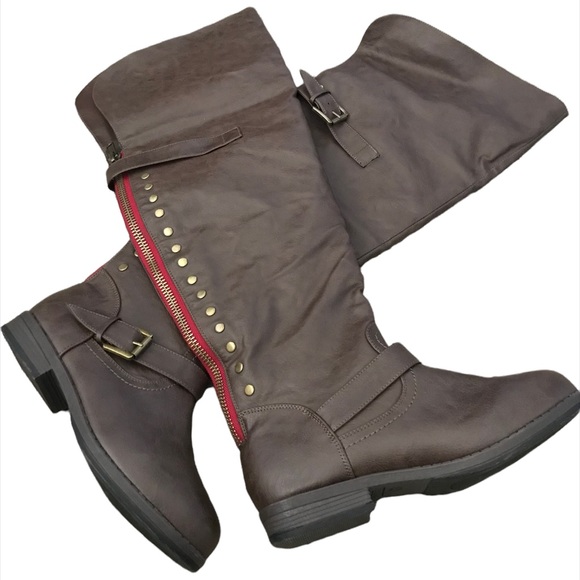 Journee Collection Shoes - Journee Collection Spokane Studded Riding Boots Size 8 New With Out Box
